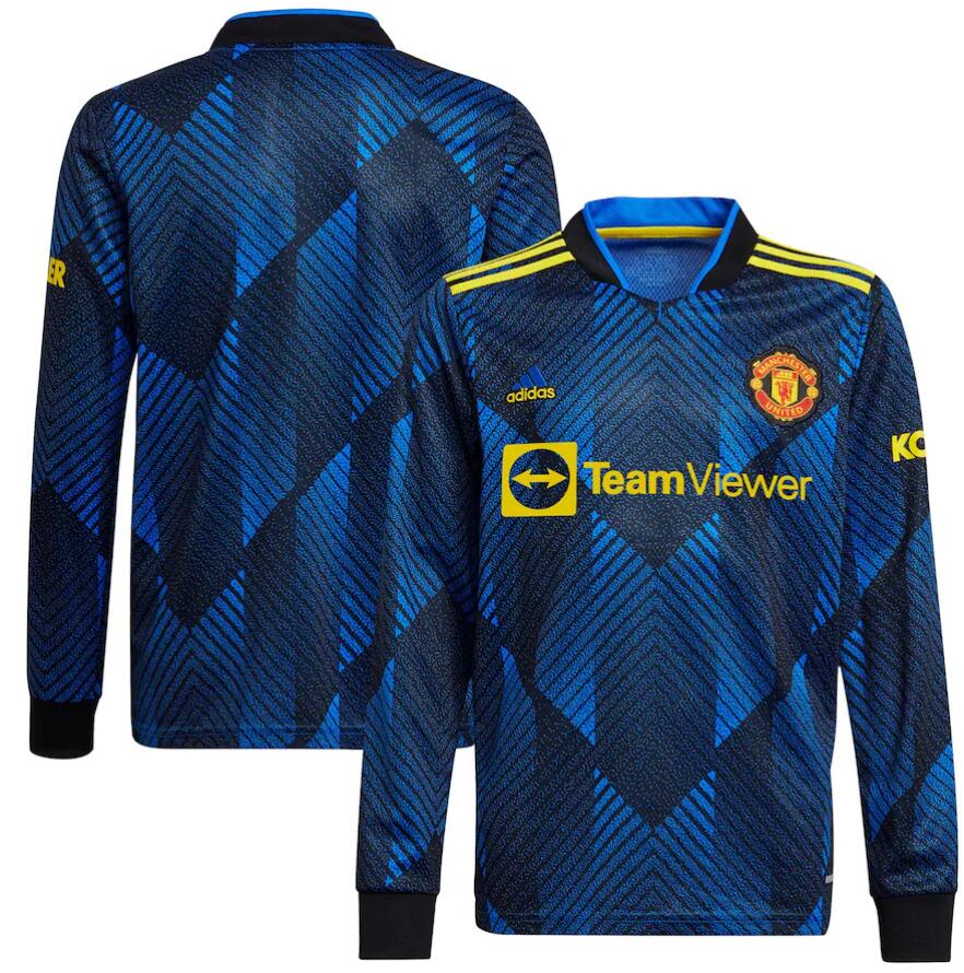 2021/22 Manchester United Long Sleeve Football Kit Third Soccer Jersey